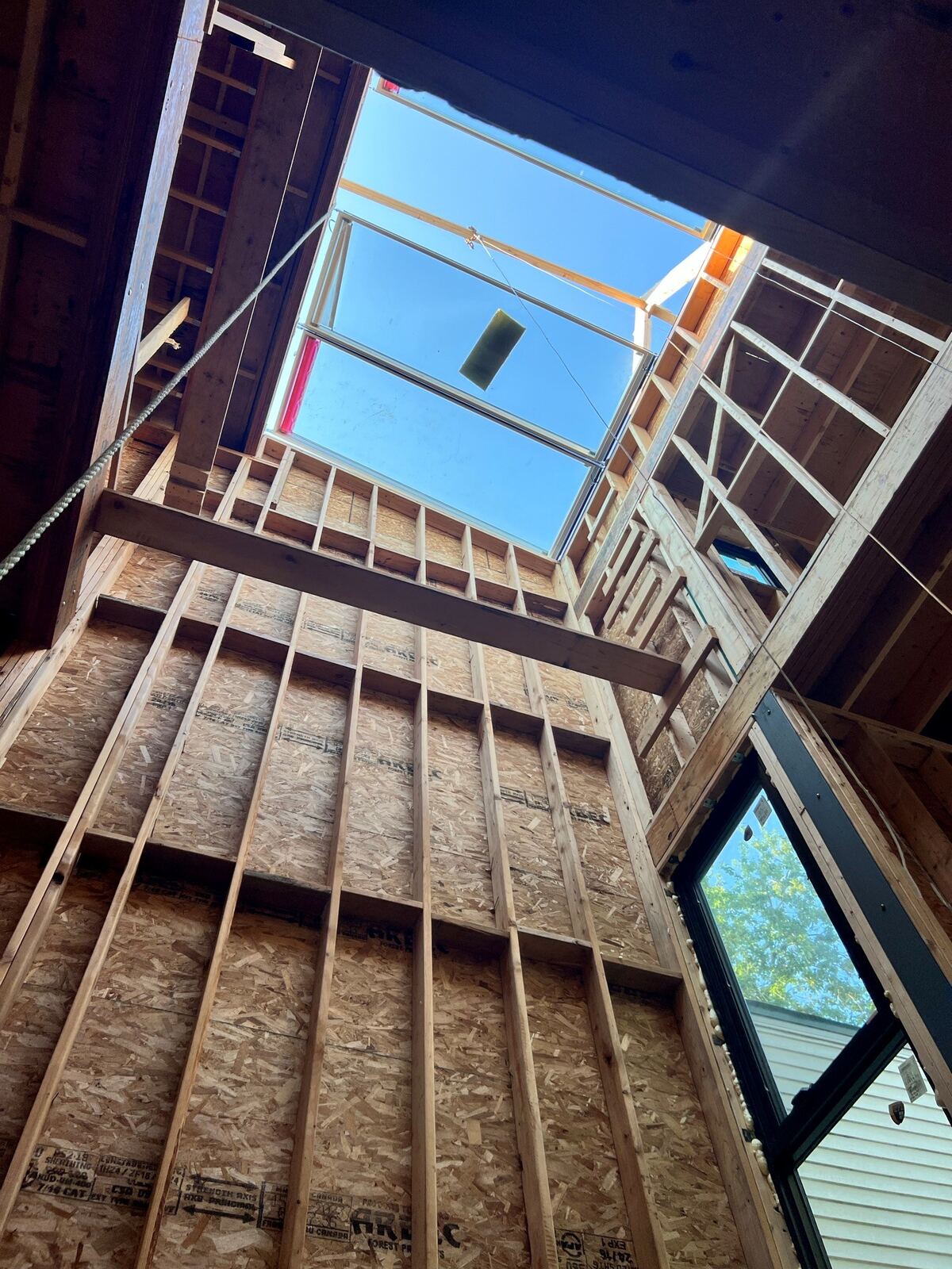 Sub-construction upstand framed and prepared for VELUX Modular Skylight installation