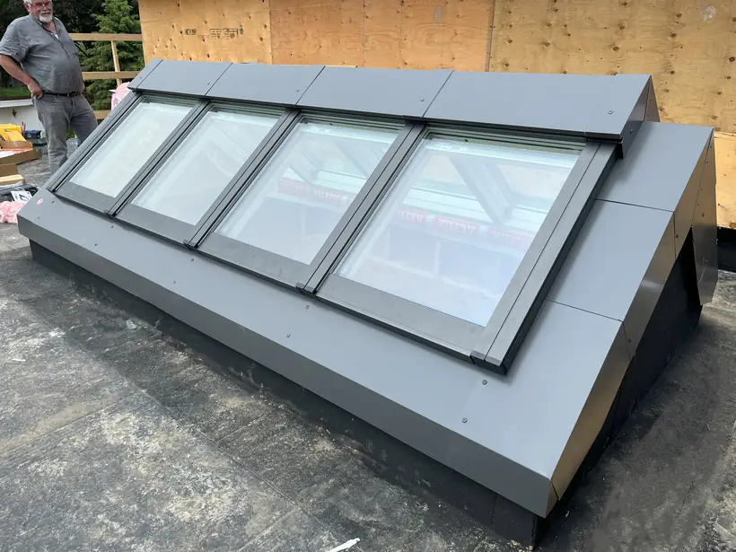 Ridgelight VELUX Modular Skylight installation by Well Roofing — Ridgelight on a new build