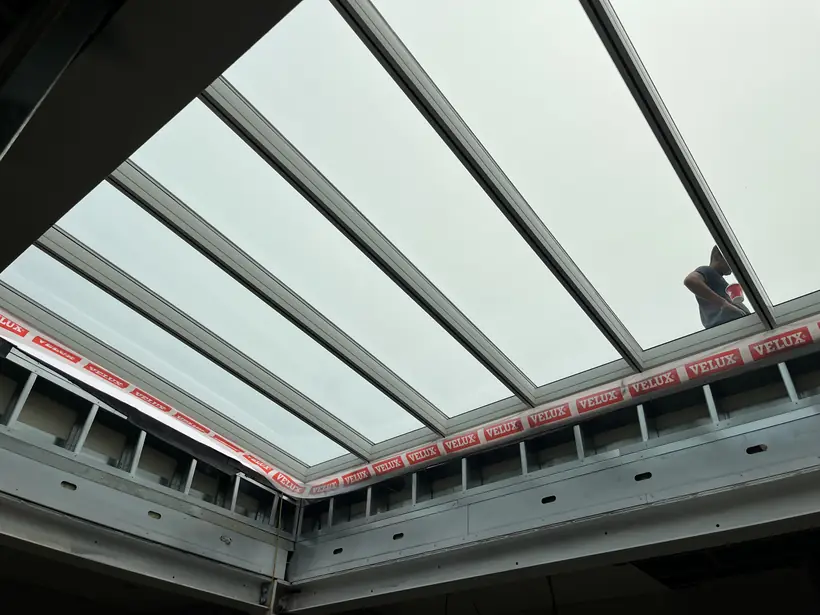 Longlight VELUX Modular Skylight installation by Well Roofing — Longlight on a residential flat roof, photograph 8