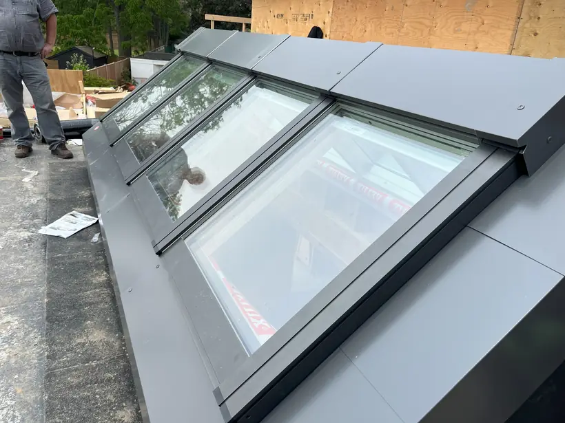 Ridgelight VELUX Modular Skylight installation by Well Roofing — Ridgelight on a new build, photograph 8